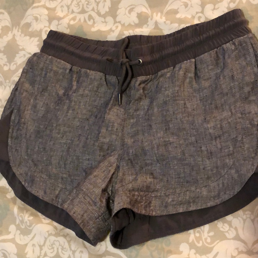 Grey linen shorts